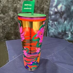 Starbucks X Rex Hamilton Tumbler Floral Pattern 2024 24 oz Collectible Mug NWT